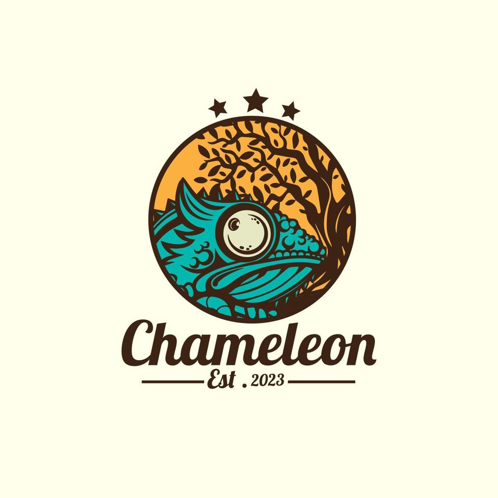 logo camaleón vector modelo ilustración