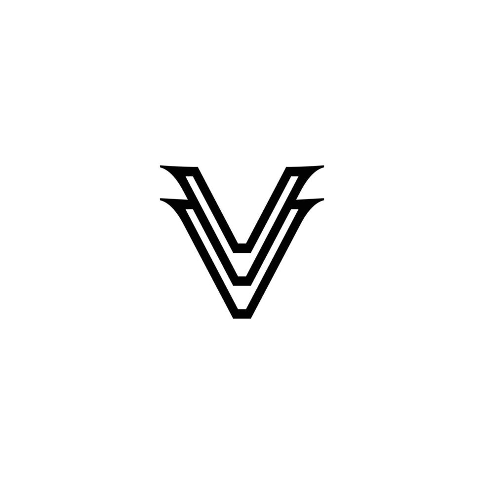 vector plano diseño letra v