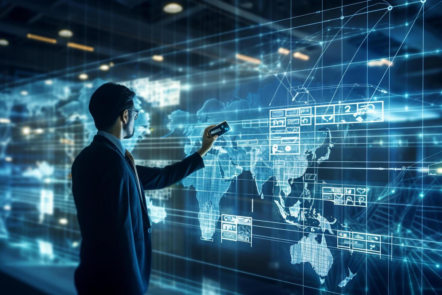 Transport and logistic concept, Manager and engineer checking and control logistic network distribution photo