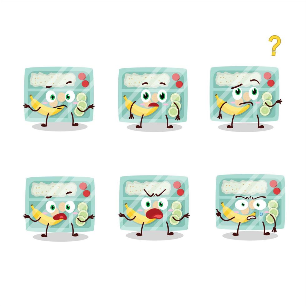 Cartoon character of lunch box with what expression vector