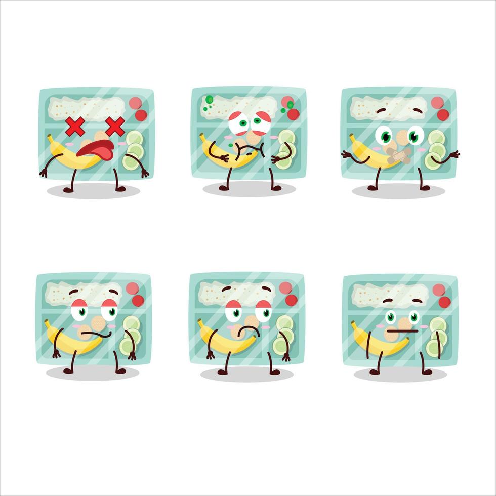 Lunch box cartoon character with nope expression vector