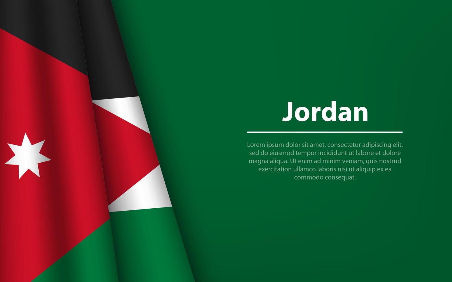 Wave flag of Jordan with copyspace background. vector