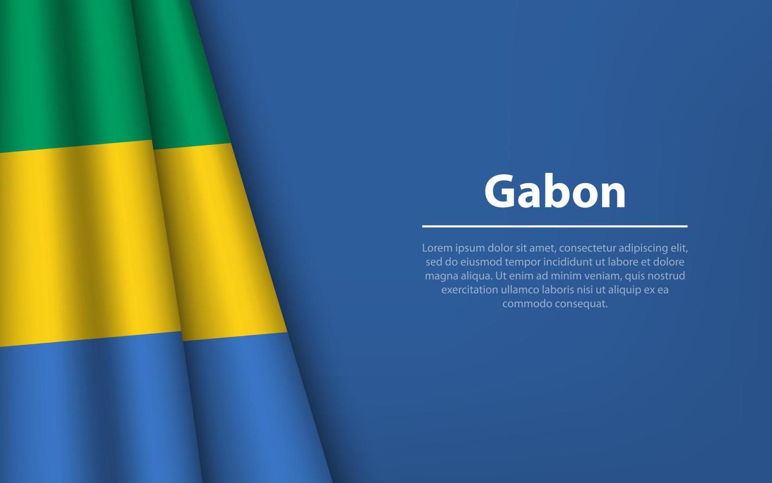 Wave flag of Gabon with copyspace background. vector