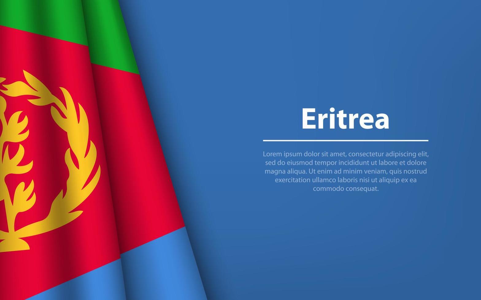 Wave flag of Eritrea with copyspace background. vector