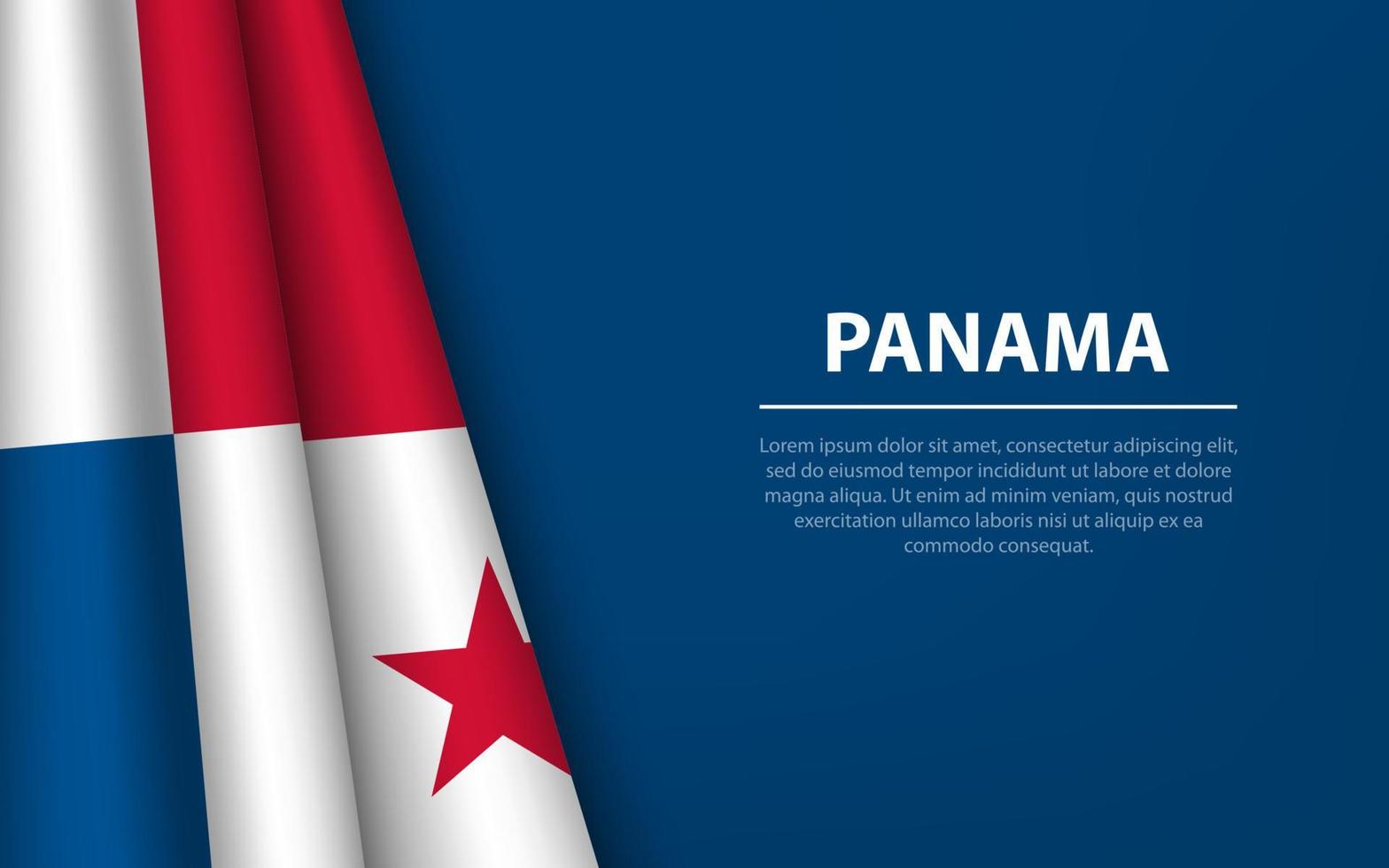 Wave flag of Panama with copyspace background. vector