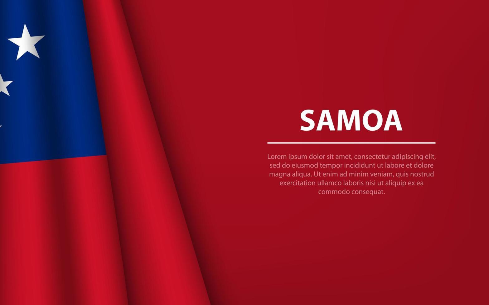 Wave flag of Samoa with copyspace background. vector