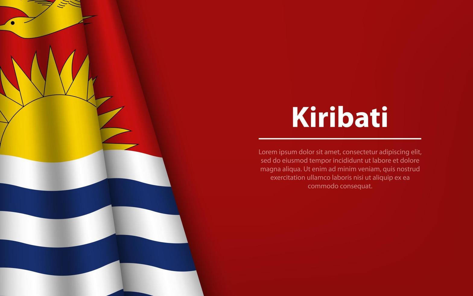 Wave flag of Kiribati with copyspace background. vector