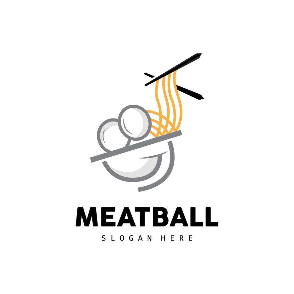 Meatball Logo, Vector For Food Stall Brand, Fast Food Simple Design Icon, Template Illustration