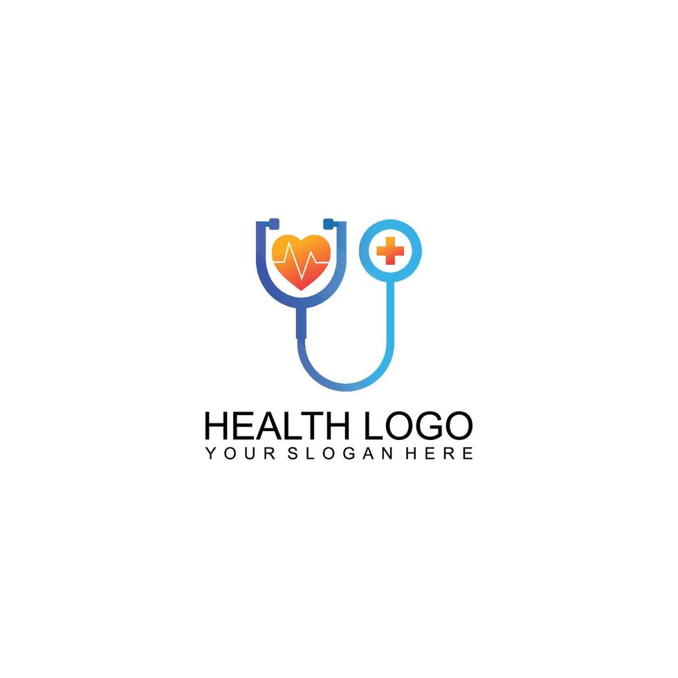 diseño de logotipo de icono de vector de estetoscopio. icono de vector de herramienta de chequeo de salud.