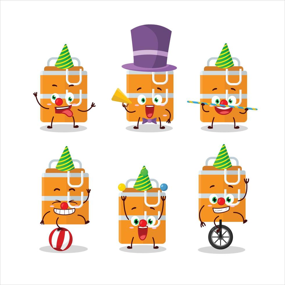 Doctor profession emoticon with orange lunch box cartoon character vector