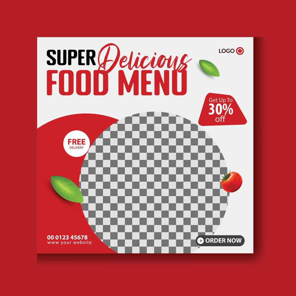 culinary food social media post template promotion for menu banner, Fast Food - Social Media Post Template Free Vector, special food menu social media post or square flyer template vector