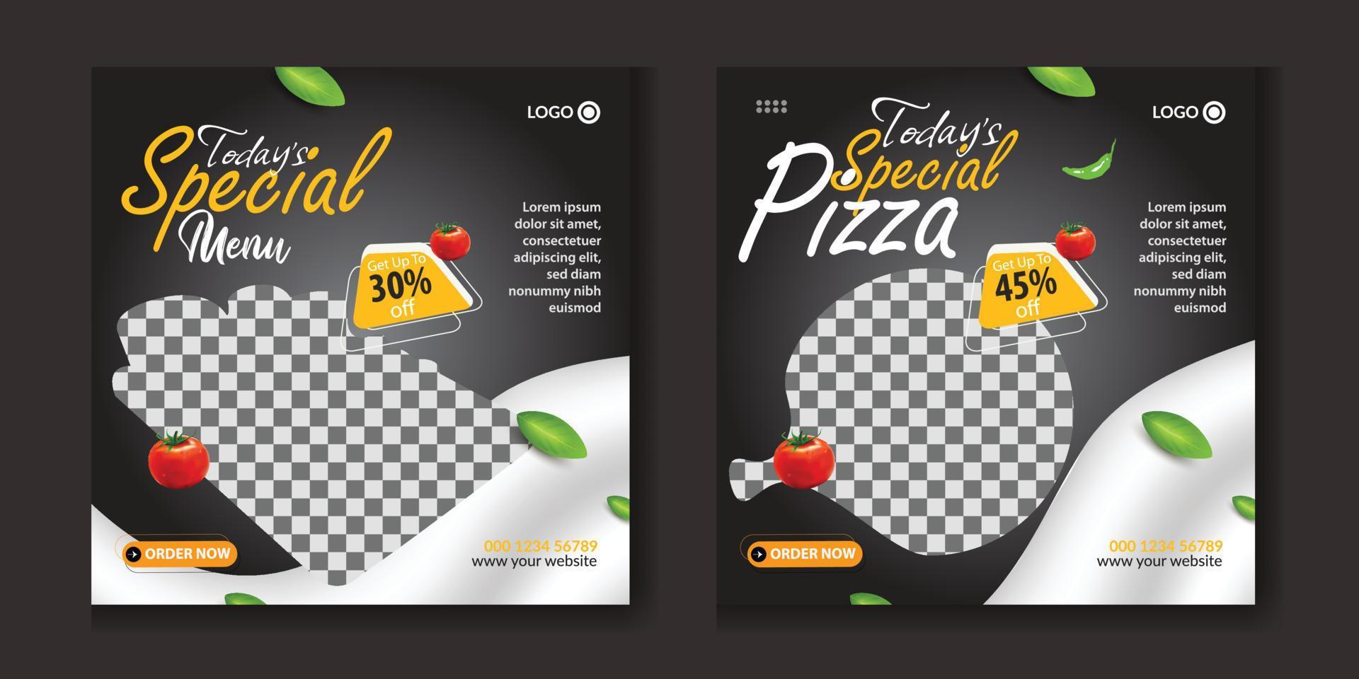 Delicious burger and first food menu social media post design, social media food menu post template simple design Free Vector, special food menu social media post or square flyer template vector