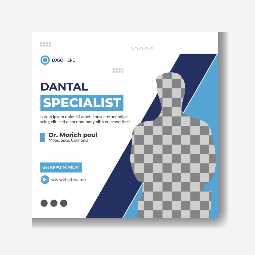 Medical healthcare service Social Media Post Template, hospital clinic promotion web banner, medical social media post, professional medical healthcare service for social media post template design vector