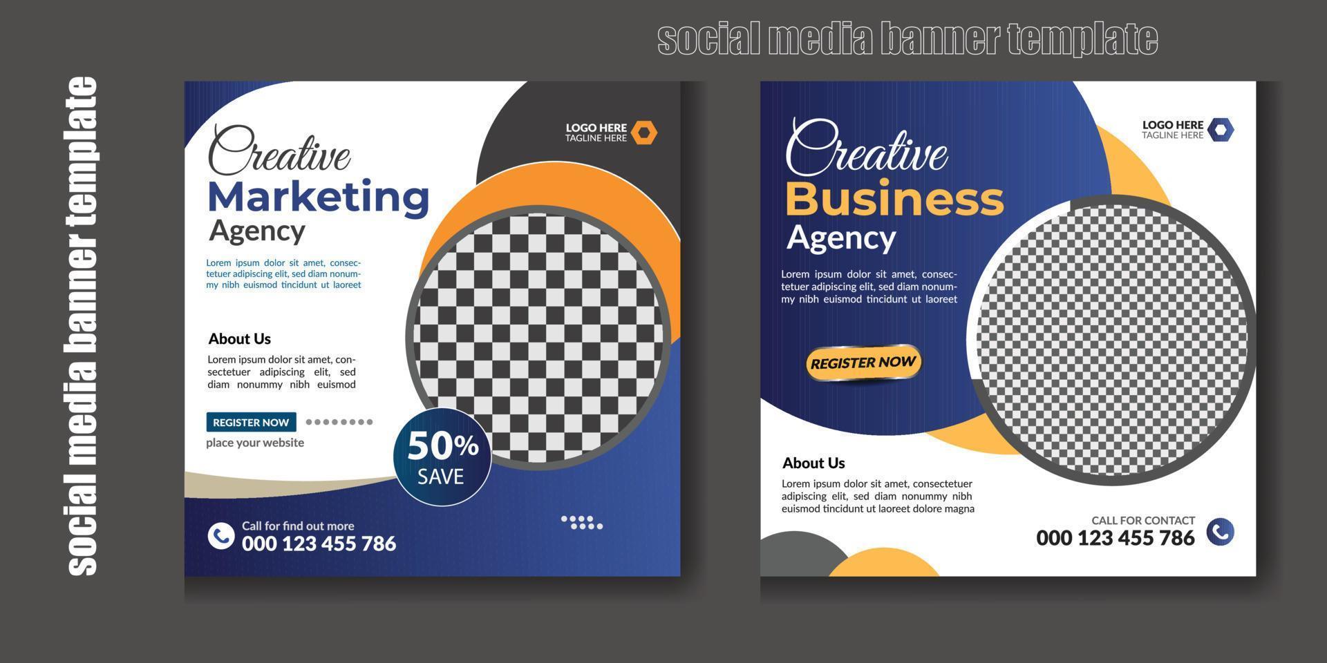 Business social media post banner template, digital marketing post banner, digital marketing social media post banner. vector