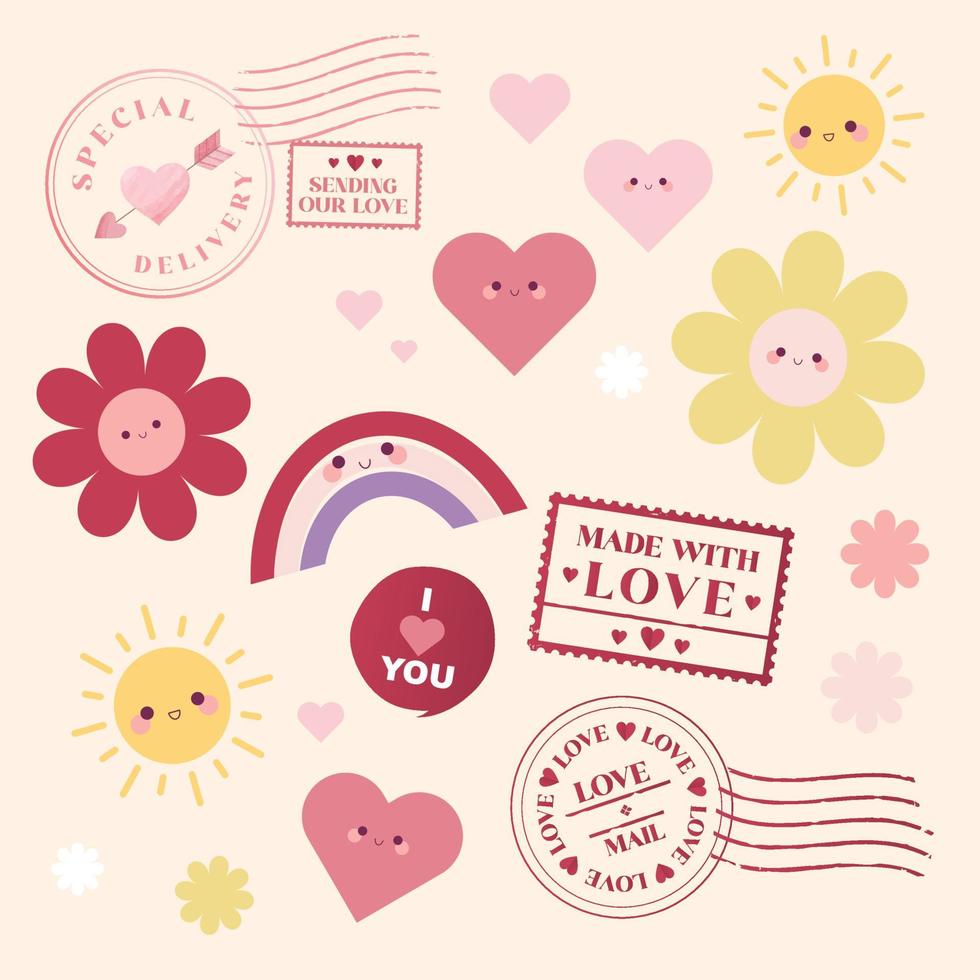 love and stamp vector