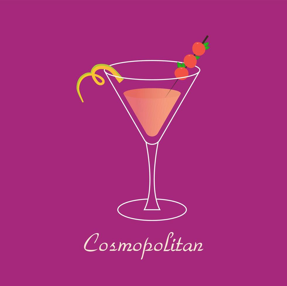 WebCosmopolitan Cocktail. Fresh summer drinks. vector