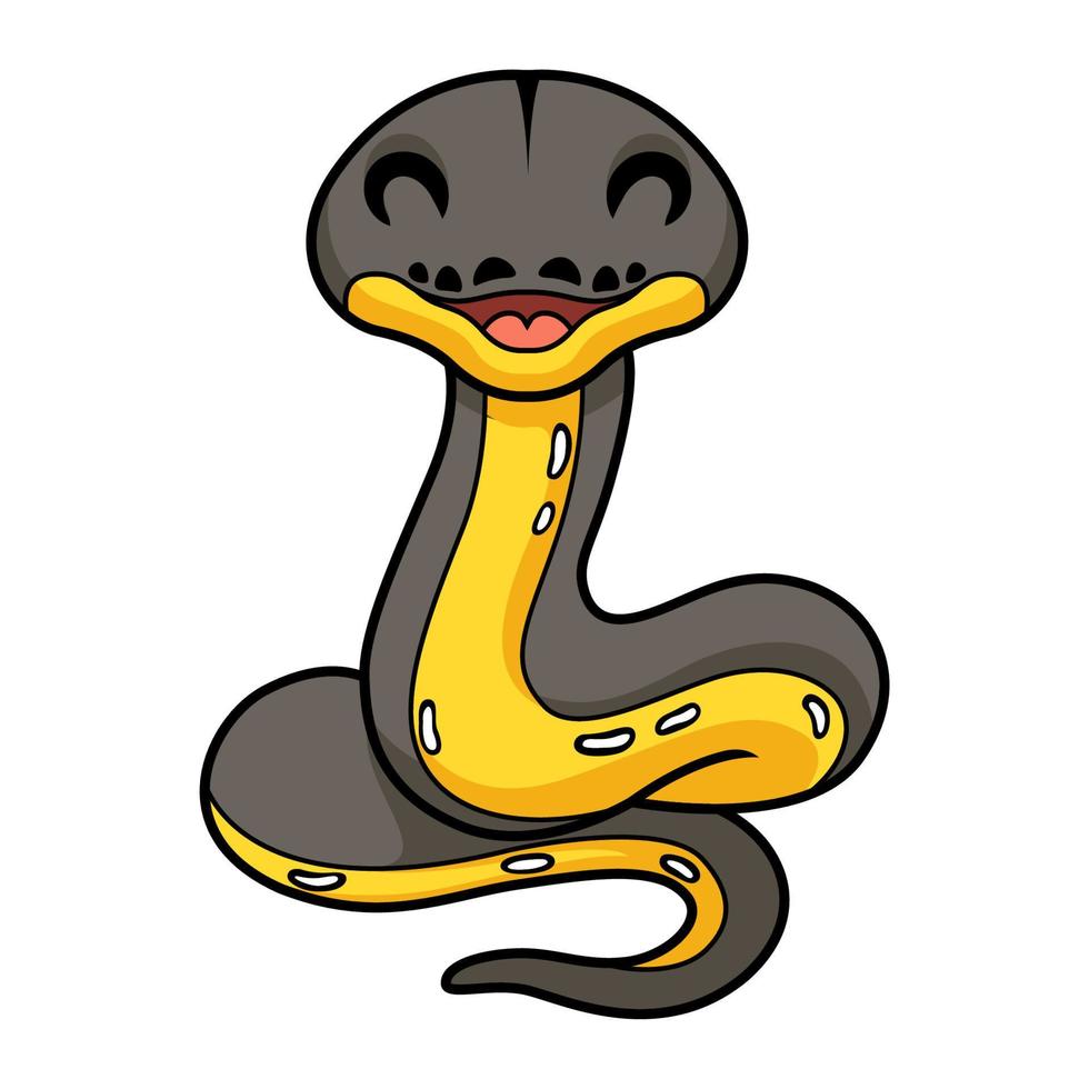 Cute platinum titanium reticulated python cartoon 22784485 Vector Art ...