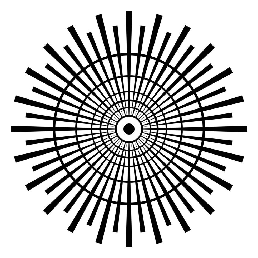 Abstract circular ornament Ethnic Stylized sun symbol element Tribal motif Stencil tattoo vector