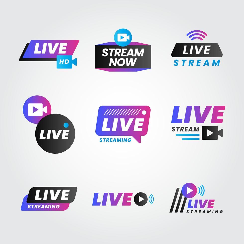 Cool Modern Live Streaming Badge vector