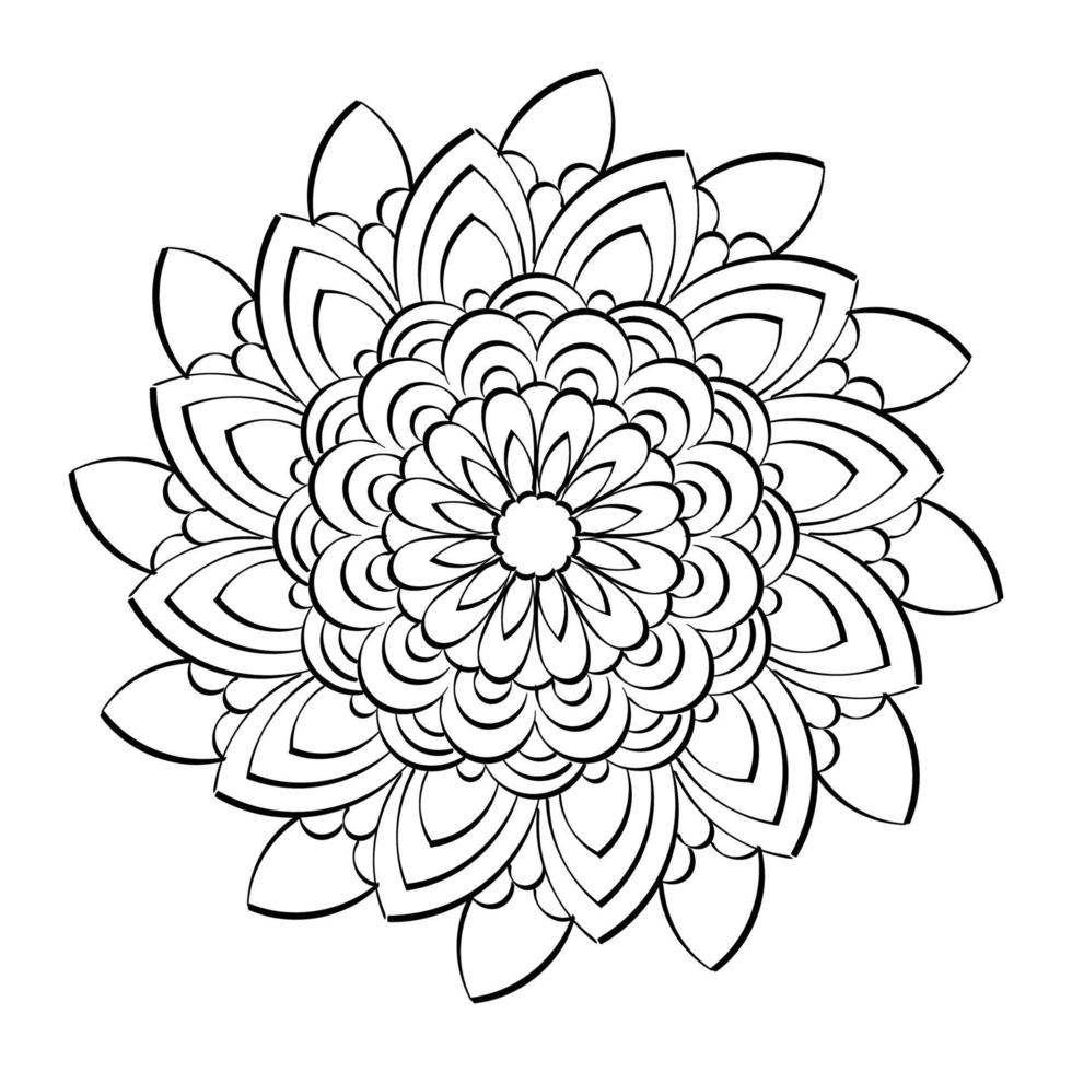 diseño de arte mandala en círculo. diseño de mandala simple arte de mandala floral hermosa obra de arte de mandala vector