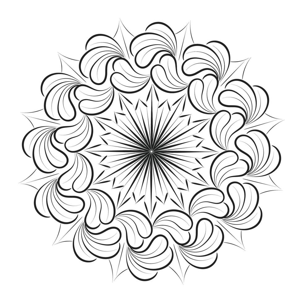 diseño de arte mandala en círculo. diseño de mandala simple arte de mandala floral hermosa obra de arte de mandala vector