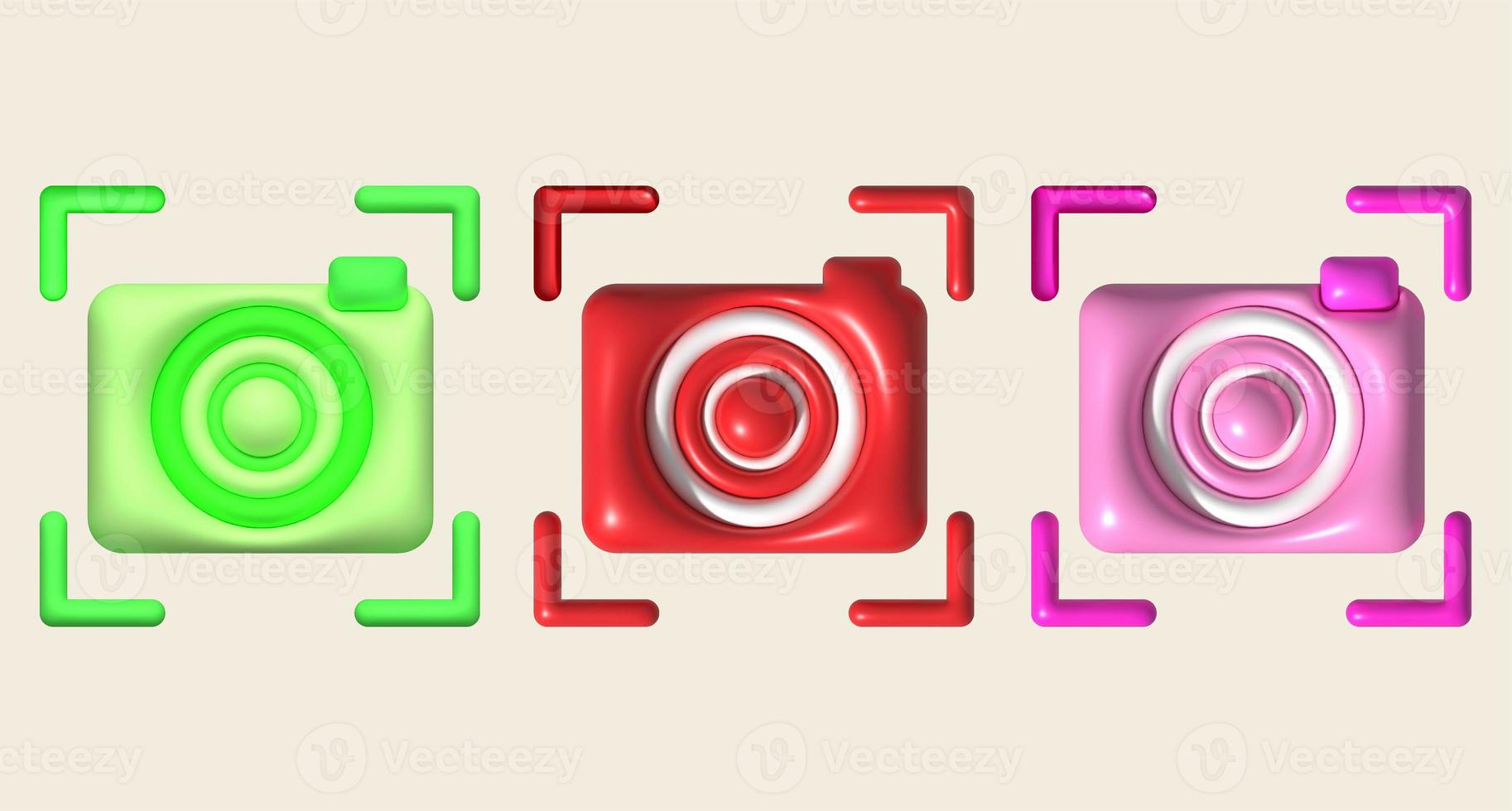 Photography focus point icon illustration 3D photo