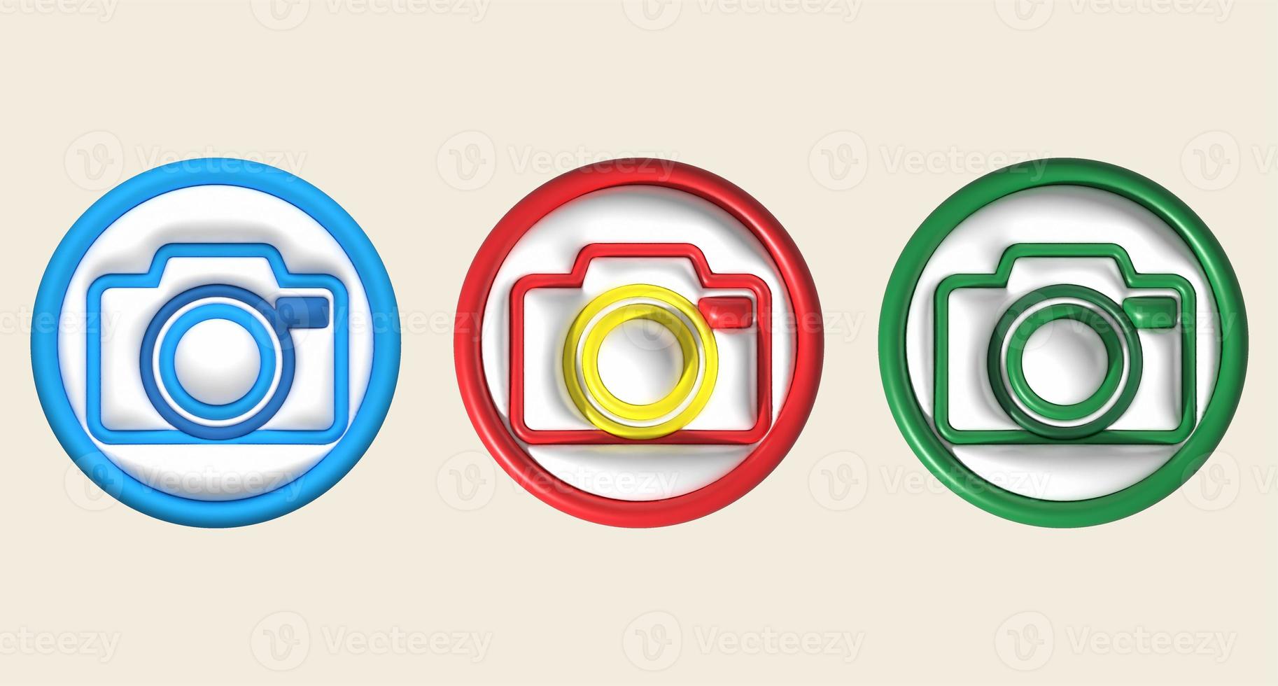 Camera symbol icon illustration  3D photo