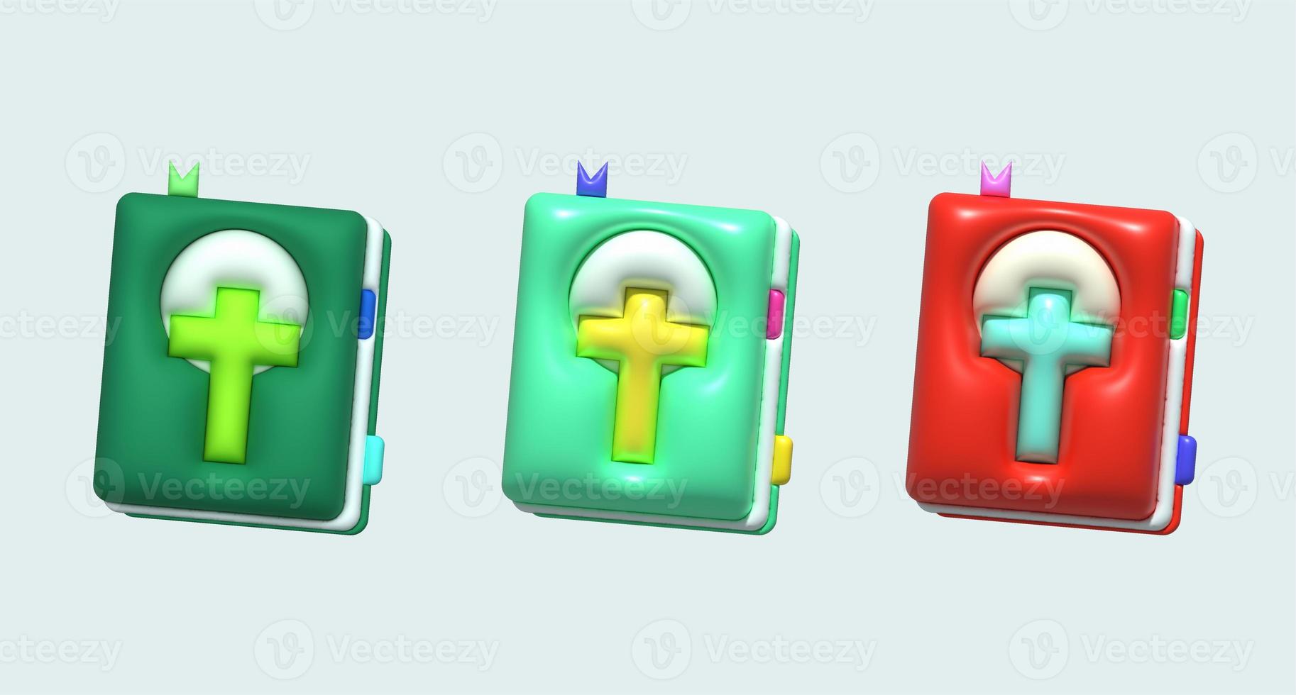 illustration 3D , a book with a cross-shaped cover. bible book christianity photo