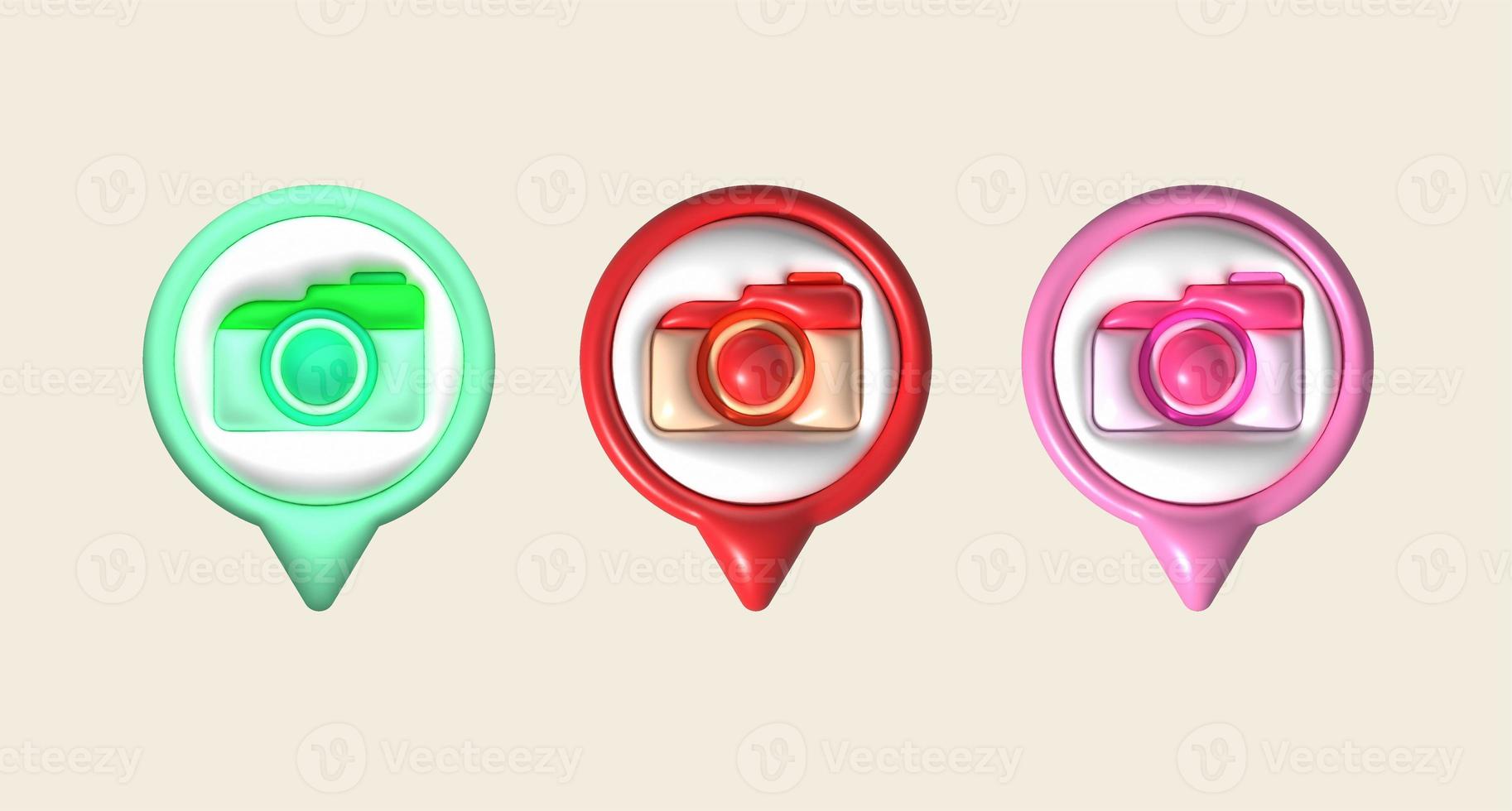 illustration 3D , check-in point icon, take a photo