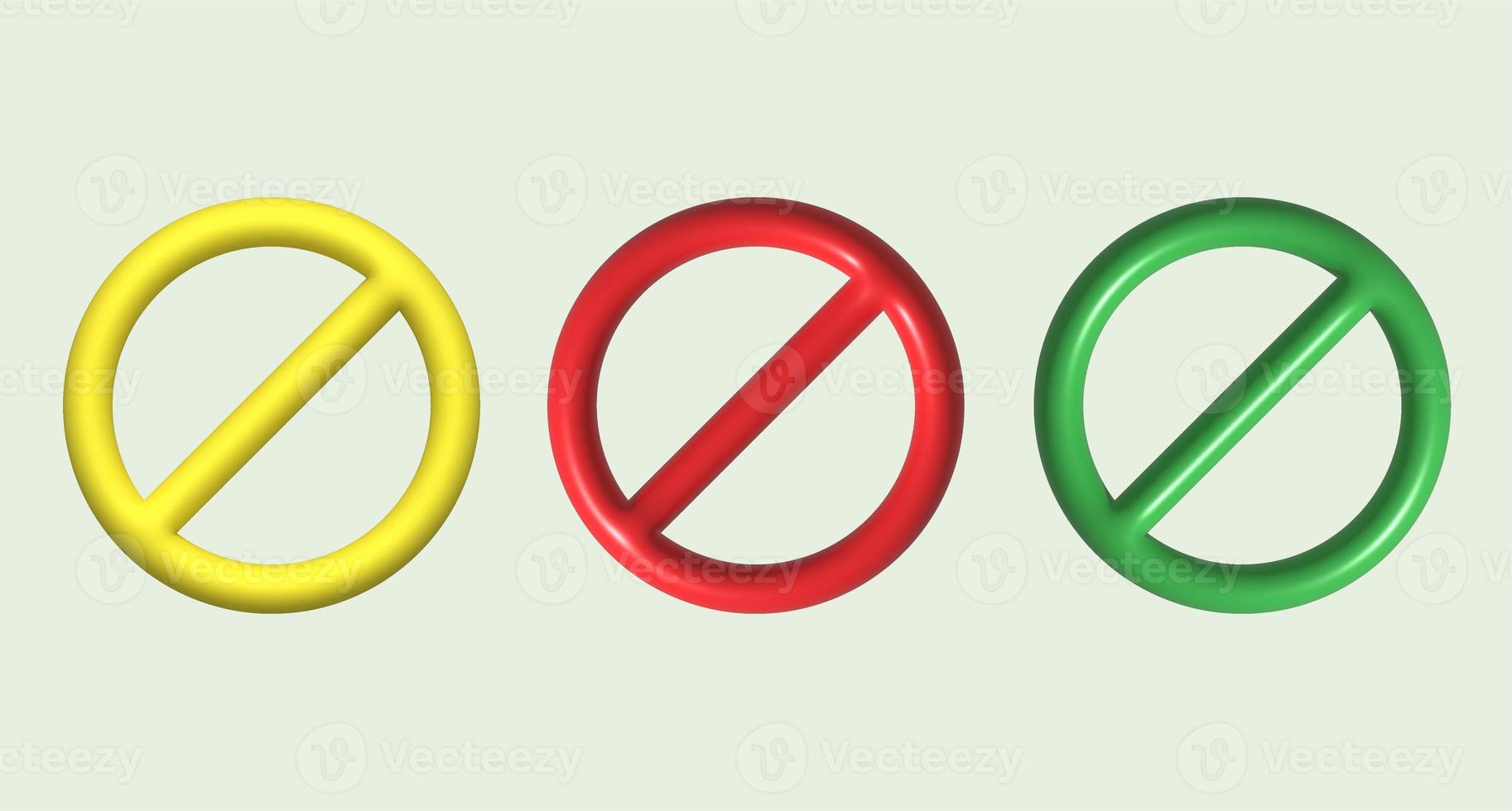 illustrations 3D , stop symbols or caution symbols photo