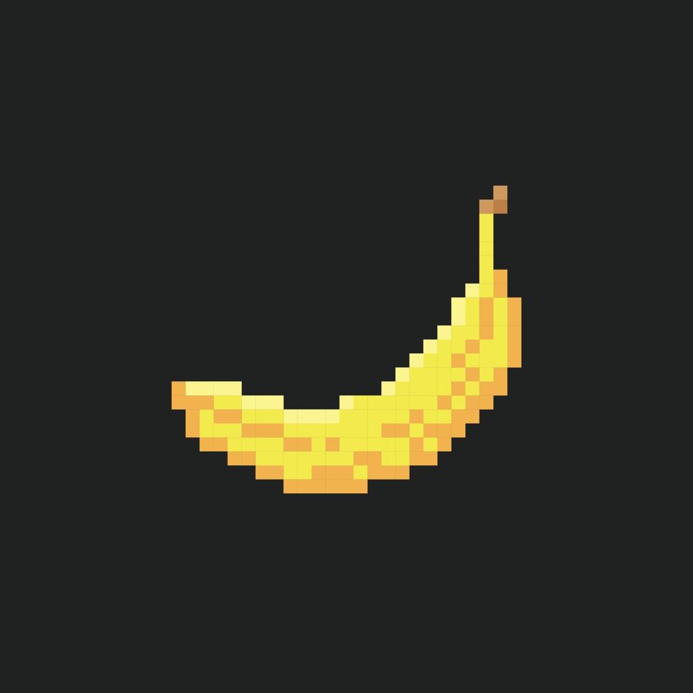 single banana in pixel art style vector