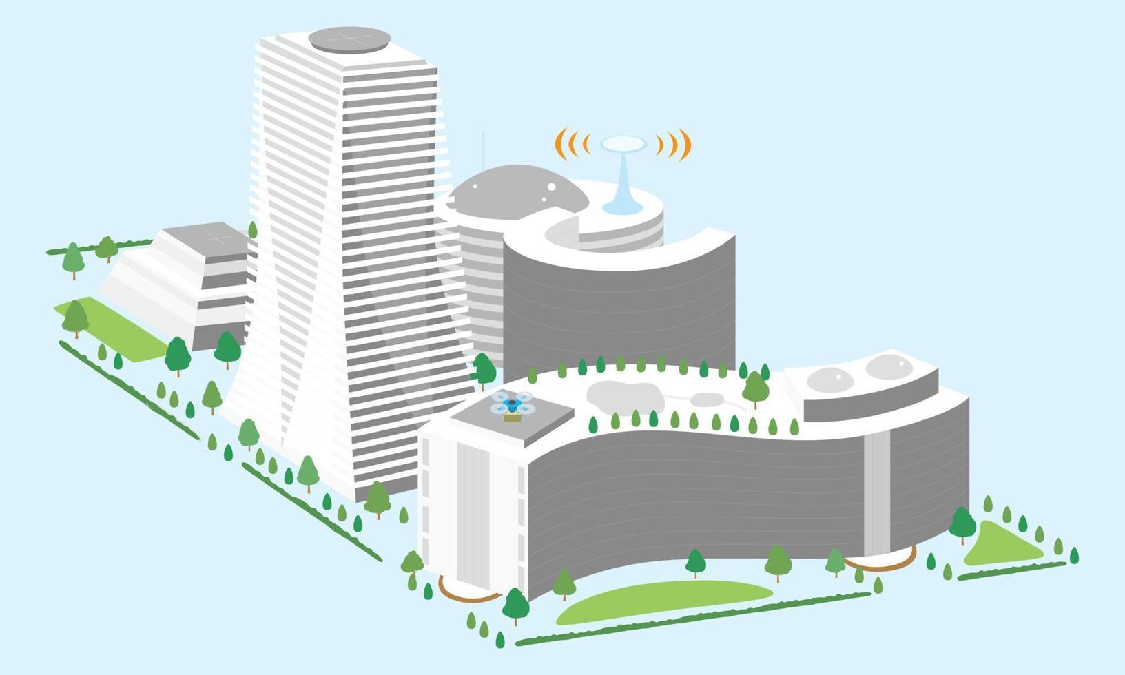 isometric building illustration vector
