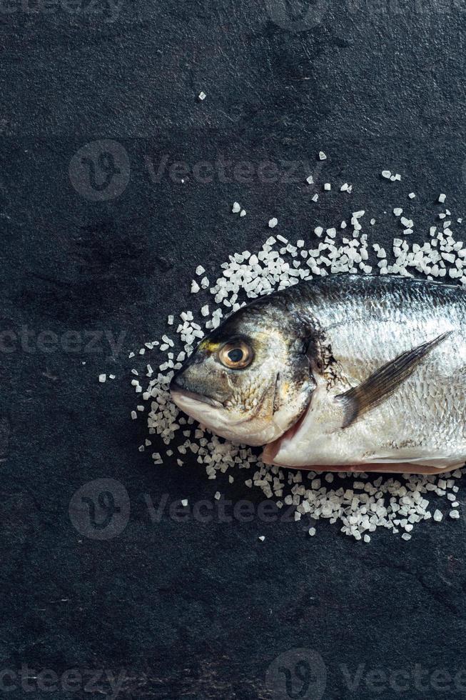 pescado de cerca en oscuro antecedentes foto