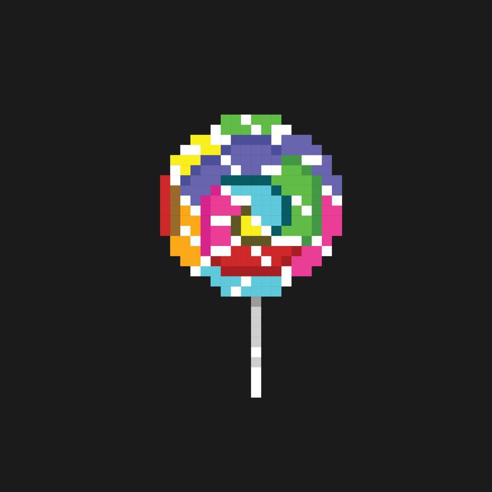 pirulí caramelo en píxel Arte estilo vector
