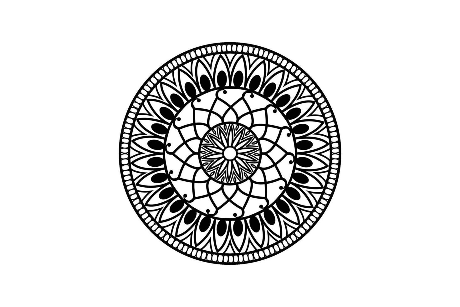 simple mandala coloring book for kids. Adults mandala coloring page. Mandala coloring page for relaxing vector