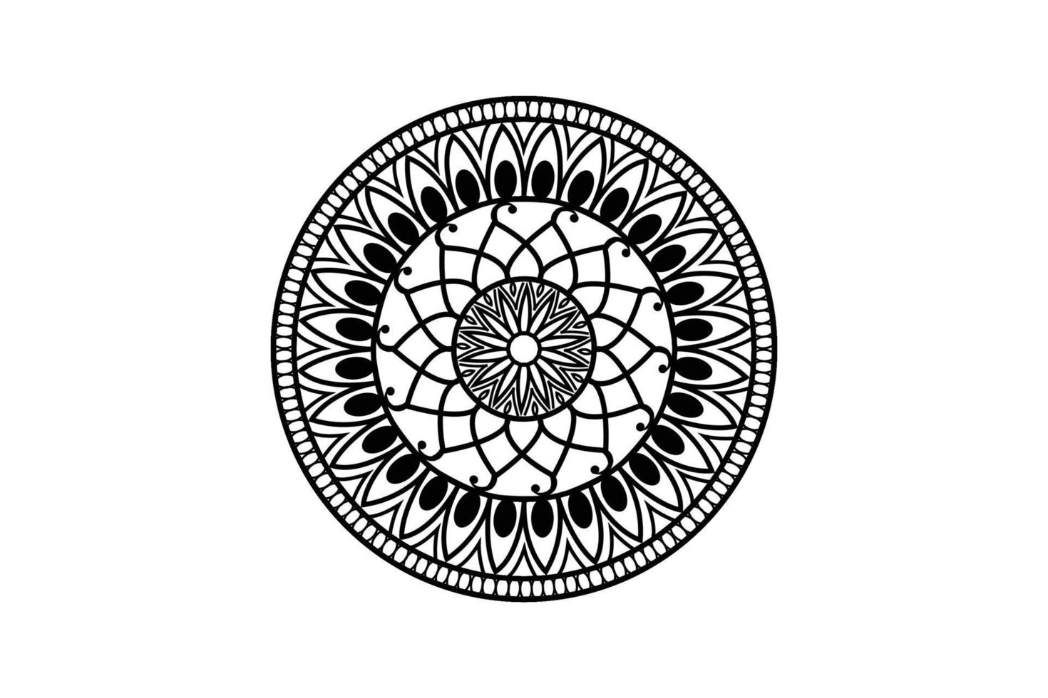 simple mandala coloring book for kids. Adults mandala coloring page. Mandala coloring page for relaxing vector