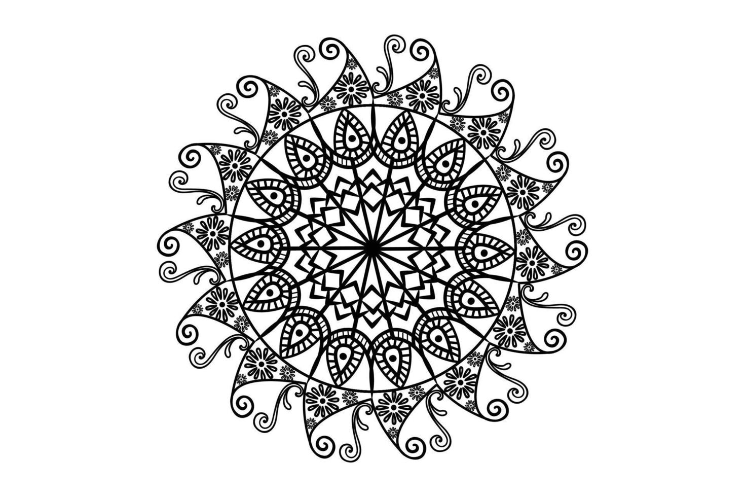 simple mandala coloring book for kids. Adults mandala coloring page. Mandala coloring page for relaxing vector