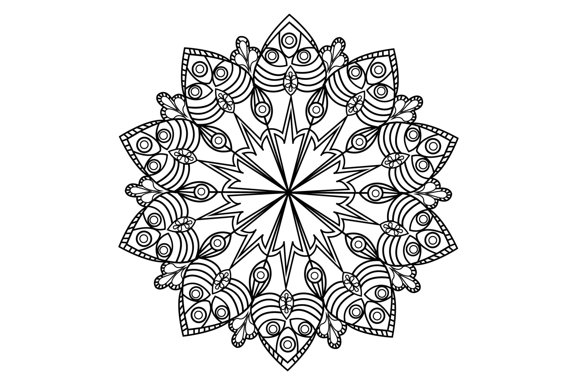 simple mandala coloring book for kids. Adults mandala coloring page