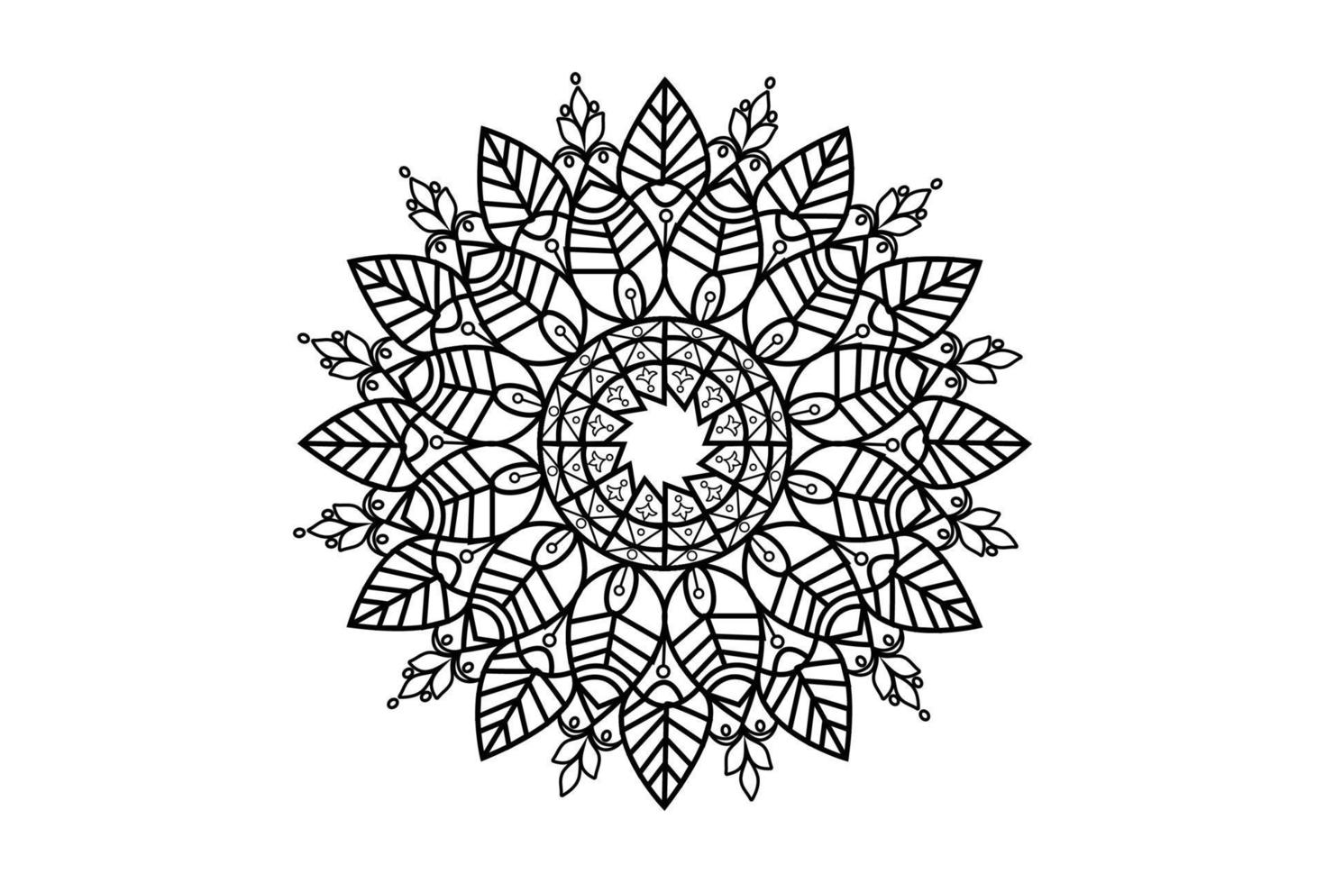 simple mandala coloring book for kids. Adults mandala coloring page. Mandala coloring page for relaxing vector