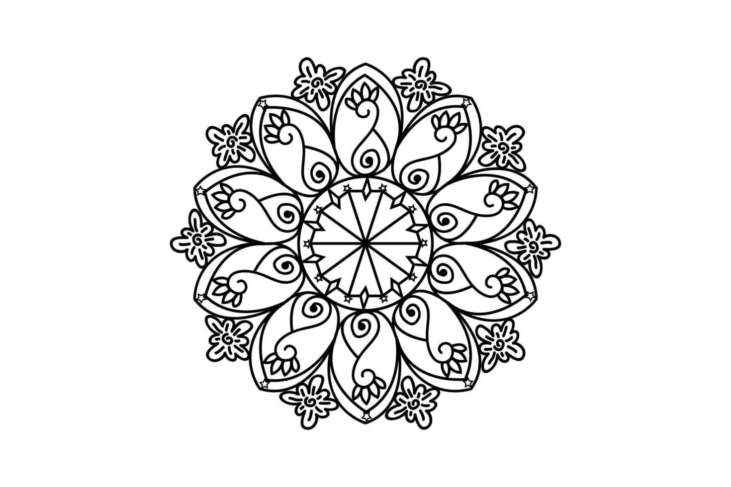 simple mandala coloring book for kids. Adults mandala coloring page. Mandala coloring page for relaxing vector