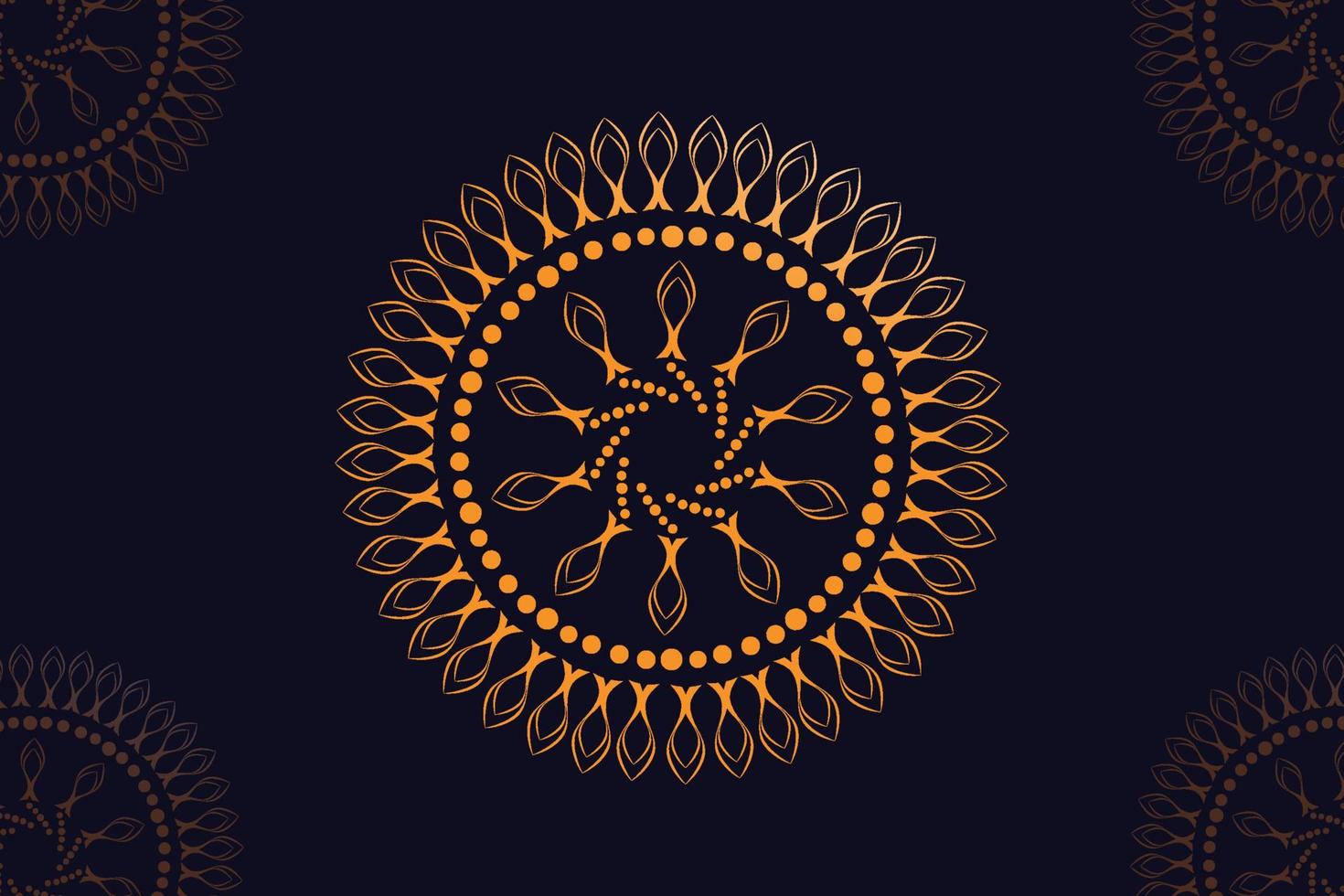 mandala vector design with black background. Seamless mandala pattern with black background. Golden mandala with black background