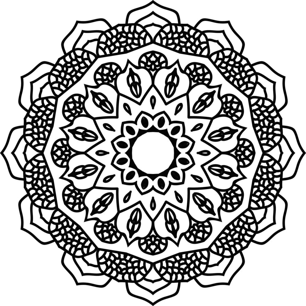 Luxury mandala with Black and White arabesque pattern flower decoration ornament vector