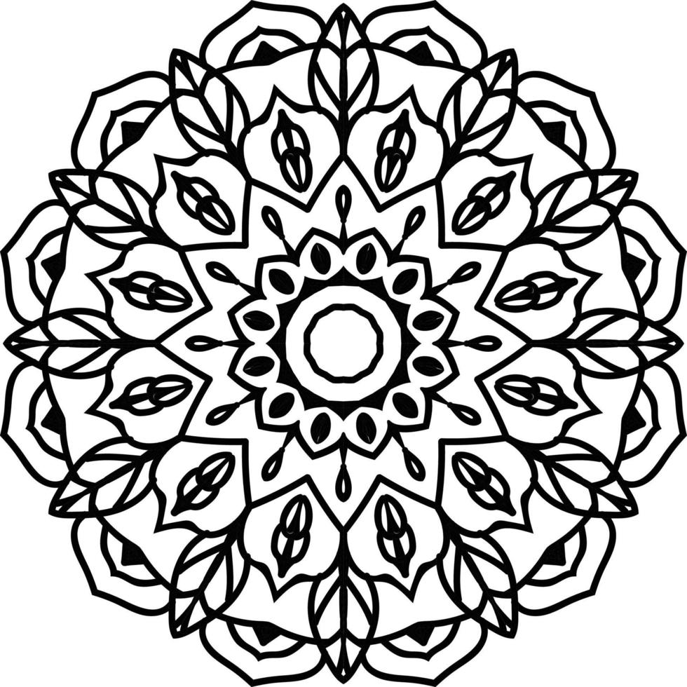 lujo mandala con negro y blanco arabesco modelo flor decoración ornamento vector