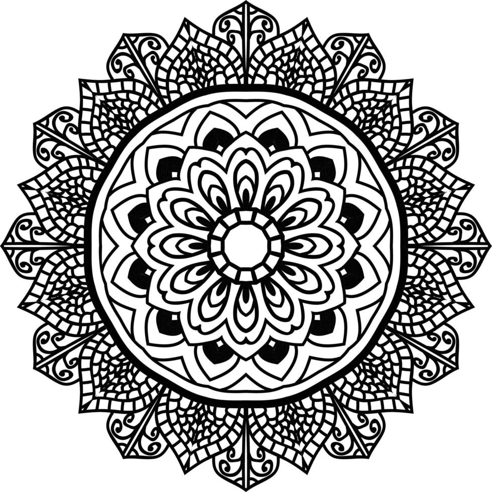 lujo mandala con negro y blanco arabesco modelo Arábica flor islámico para decoración ornamento vector