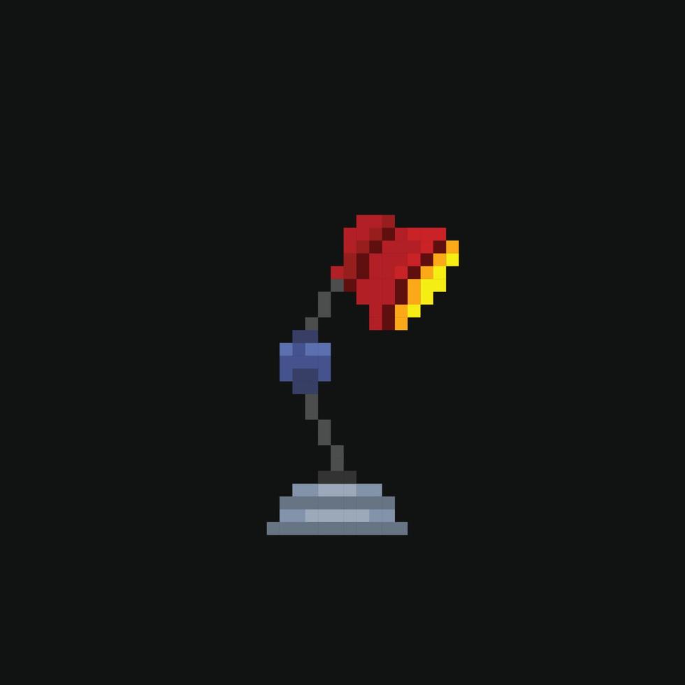 desk lamp in pixel art style vector