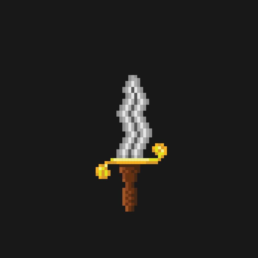 traditional dagger in pixel art style vector