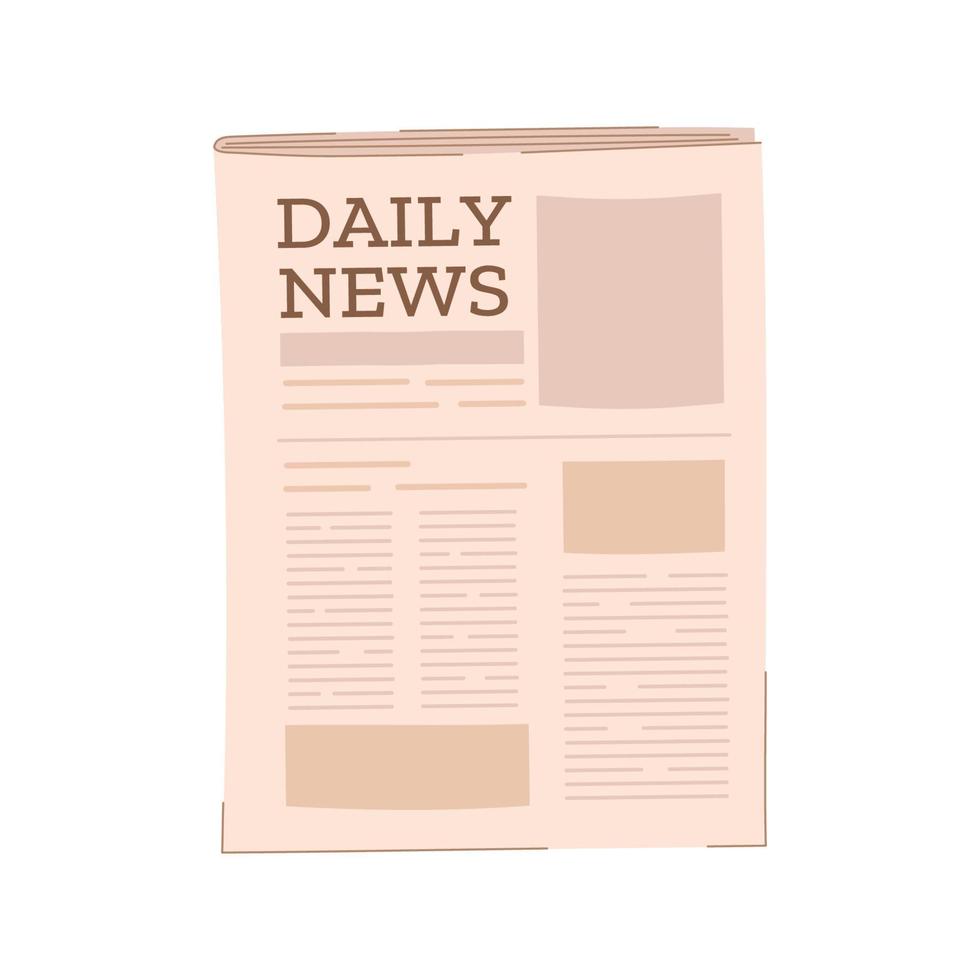 Modern news publication. Vector illustration of the front page of a newspaper.
