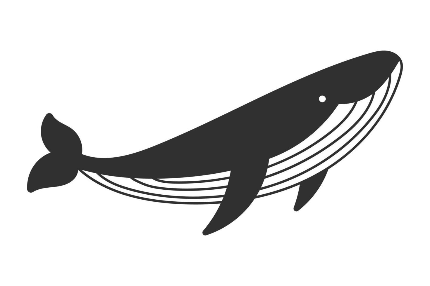 negro y blanco ballena silueta vector ilustración