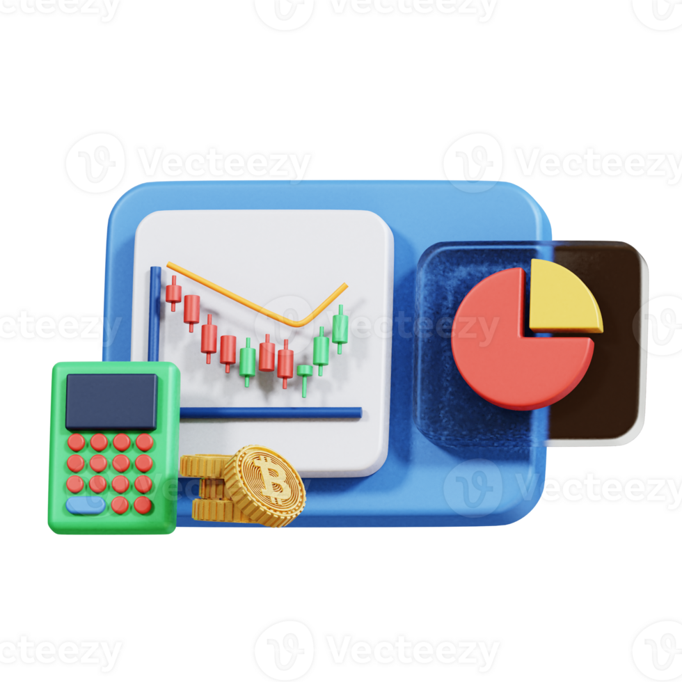 Crypto Trading 3D Icon png