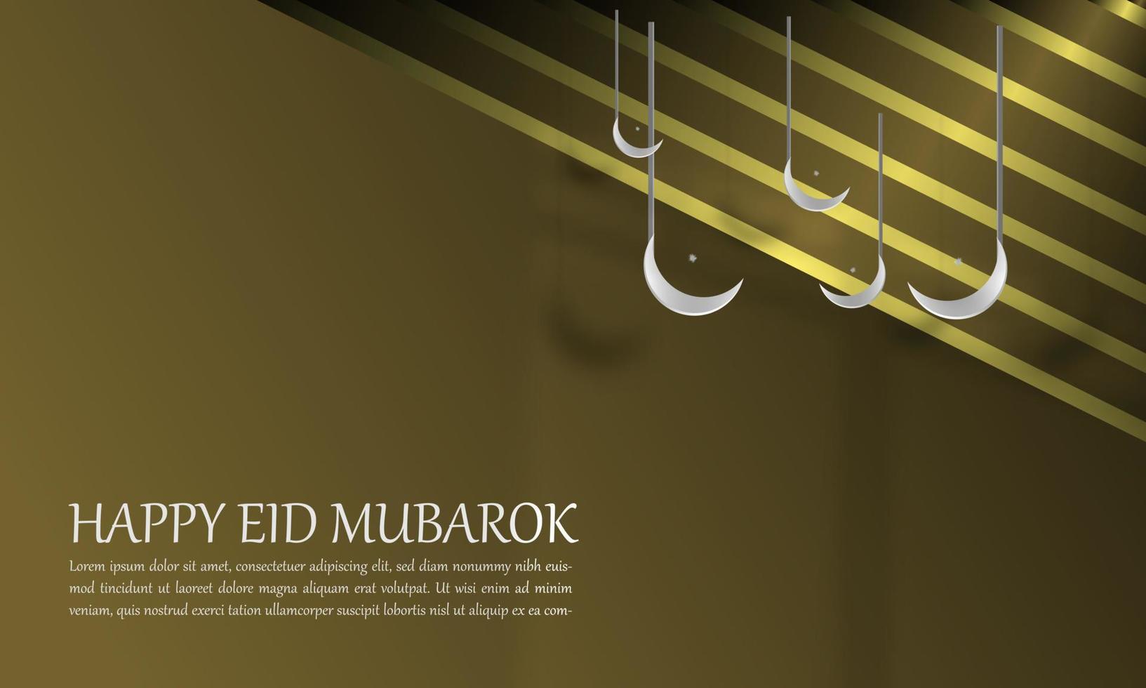Islamic background with Eid Mubarak greeting card with simple brown Islamic ornament elegant attractive eps 10 vector